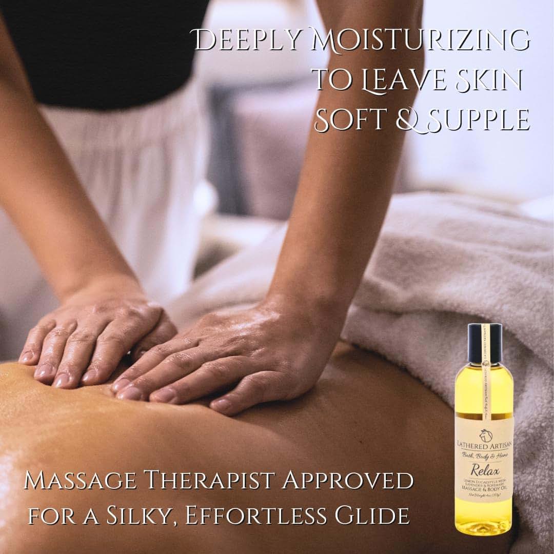 Lemon Eucalyptus Massage & Body Oil | 4 Oz Plant-Based Essential Oil Scented