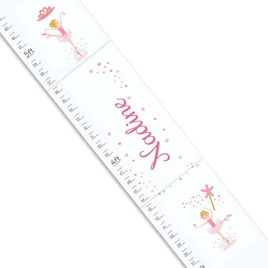 My Bambino Personalized White Growth Chart | Blonde Ballerina | Measuring Stick | Measurement Ruler | Birthday Gift for