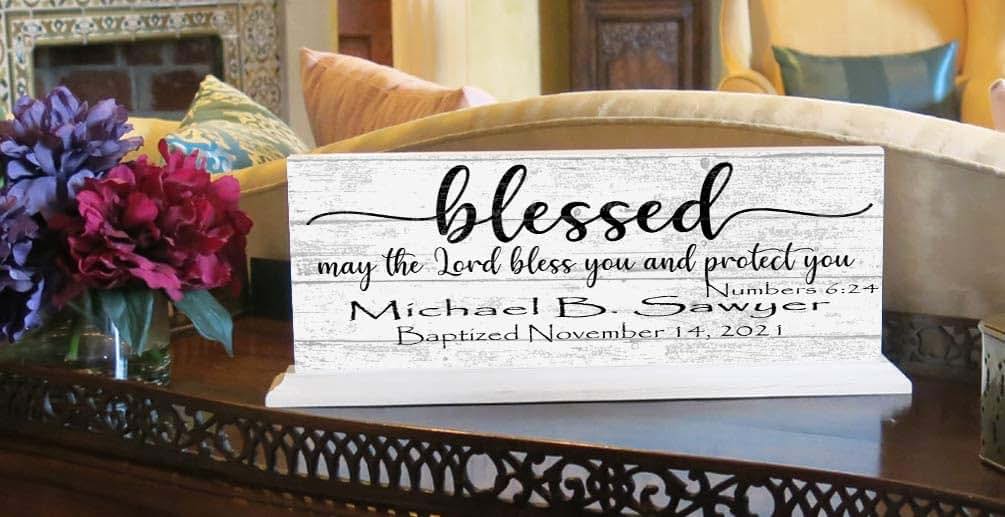 Broad Bay Baptism Gift For Boys or Girls Personalized Christening Baptism Plaque Keepsake Present Bible Verse With