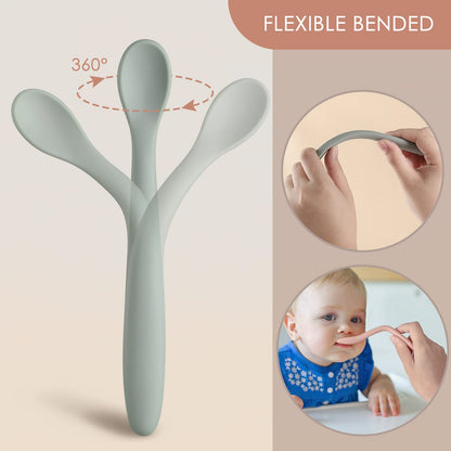 BabyOneStop Silicone Feeding Spoons 6-Piece Set