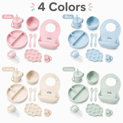 Y0l0 9-Piece Silicone Baby Feeding Set (photo 2)