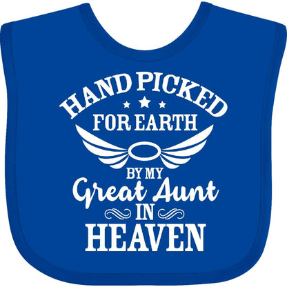 inktastic Handpicked for Earth By My Great Aunt Baby Bib
