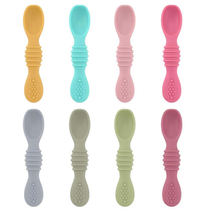 Silicone Self-Feeding Spoon Set for Babies (8 Pieces)