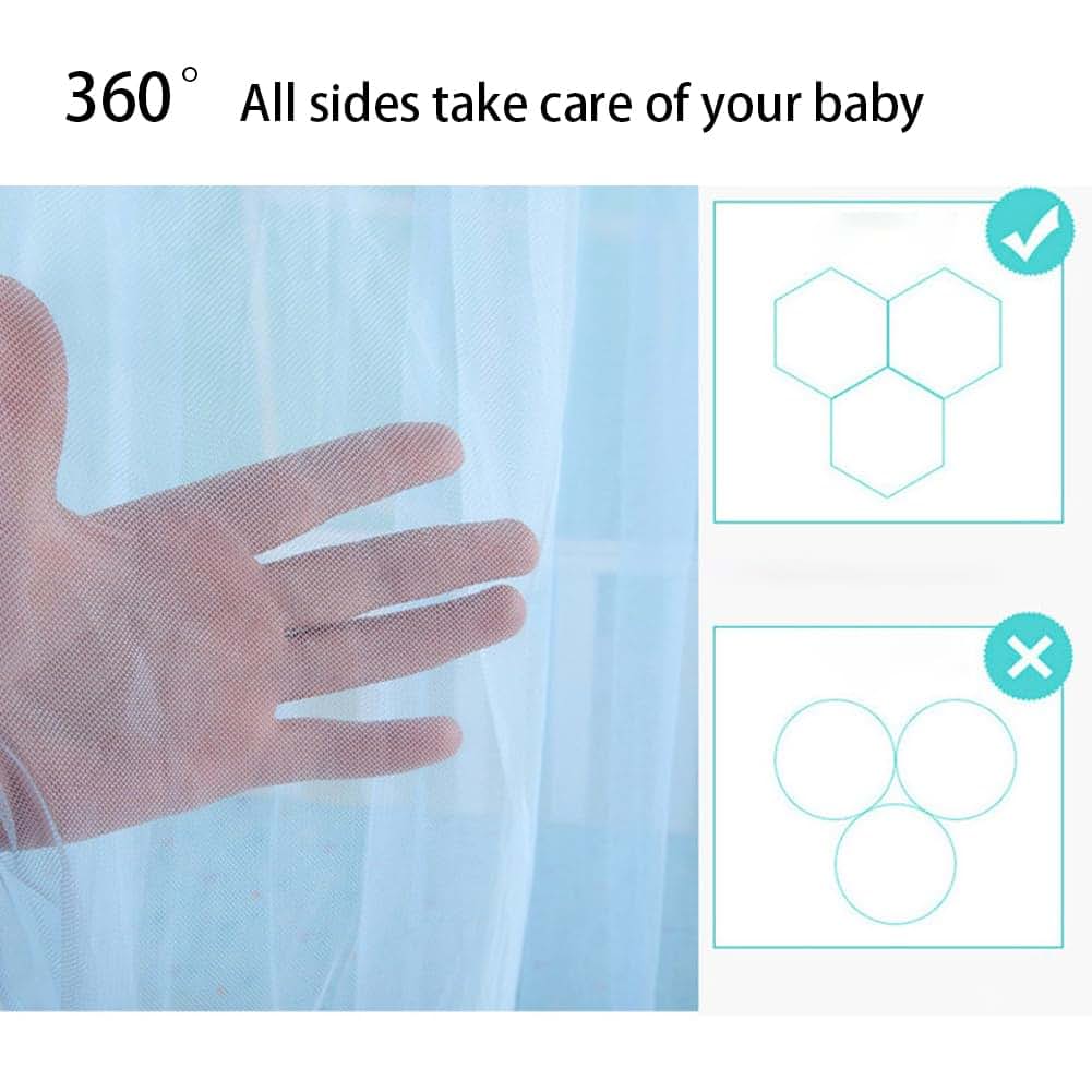 BabyOneStop Baby Crib Mosquito Net Breathable Polyester Mesh Dome Canopy 6.5ft
