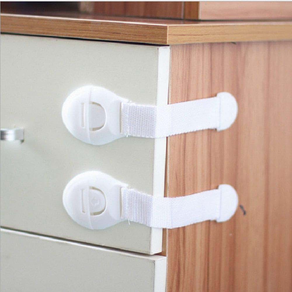 LUMoony MoonyLI 3Pcs Baby Infant Safety Door Drawer Locks Finger Safe Protector Multi Use Latches(White)