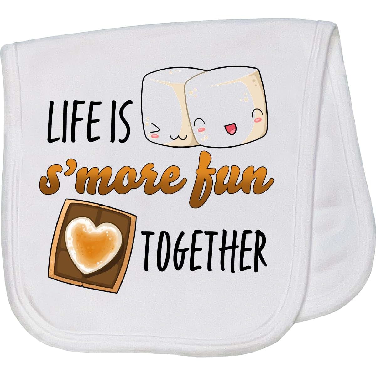 Inktastic Life Is S'more Fun Together Baby Burp Cloth White
