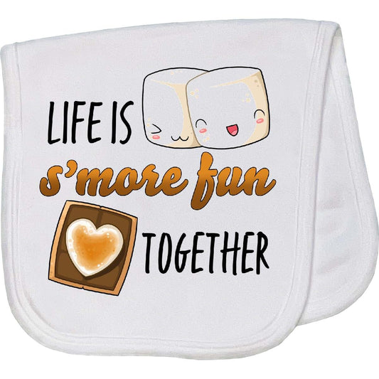 Inktastic Life Is S'more Fun Together Baby Burp Cloth White