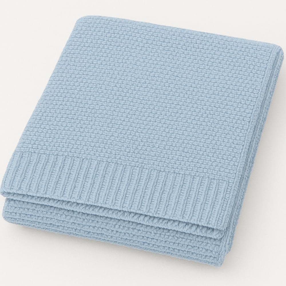 Noni Baby Knit Blanket 30x40in Nursery Blanket Gifts for Newborn Baby Boy and Girl Holiday Shower Gift Cotton Knit