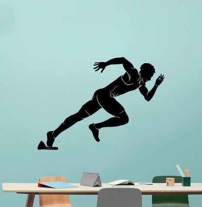 CarolGreyDecals Runner Wall Decal Fitness Workout Wall Art