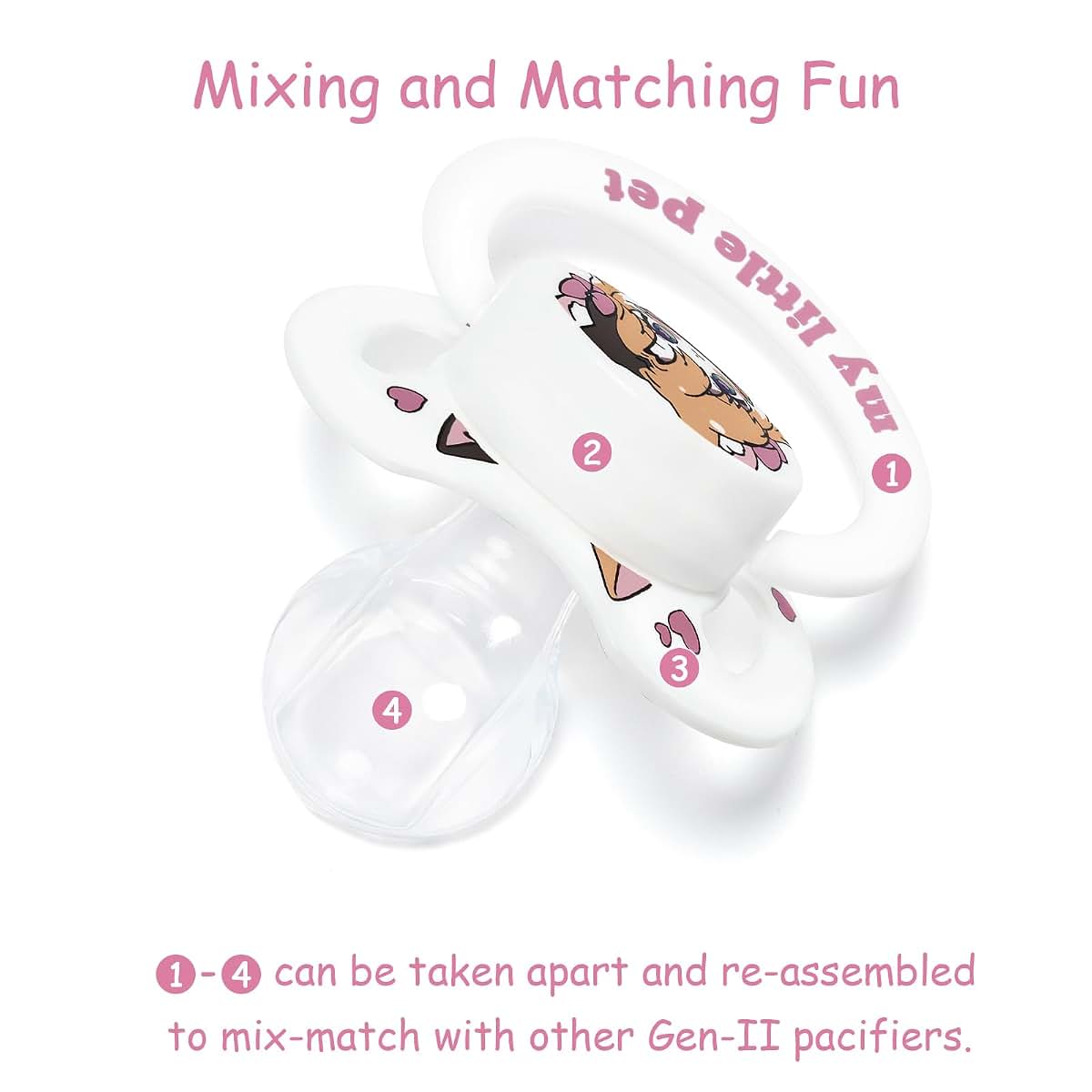 LittleForBig Bigshield Generation-II Adult Pacifier, My Little Pet Pattern