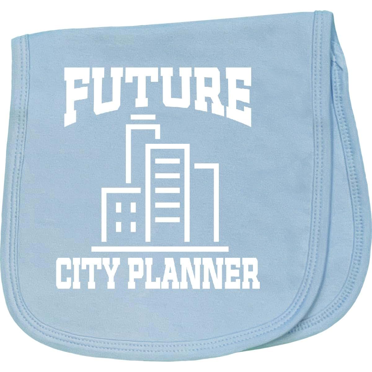 Future City Planner Baby Burp Cloth Light Blue