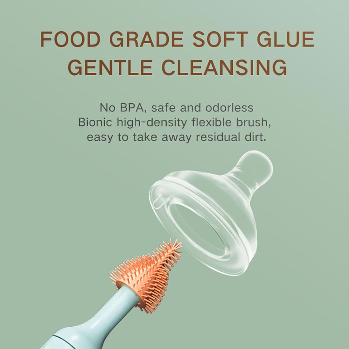 BAOK Electric Bottle Cleaning Brush Rotating Silicone Cleaner (photo 4)