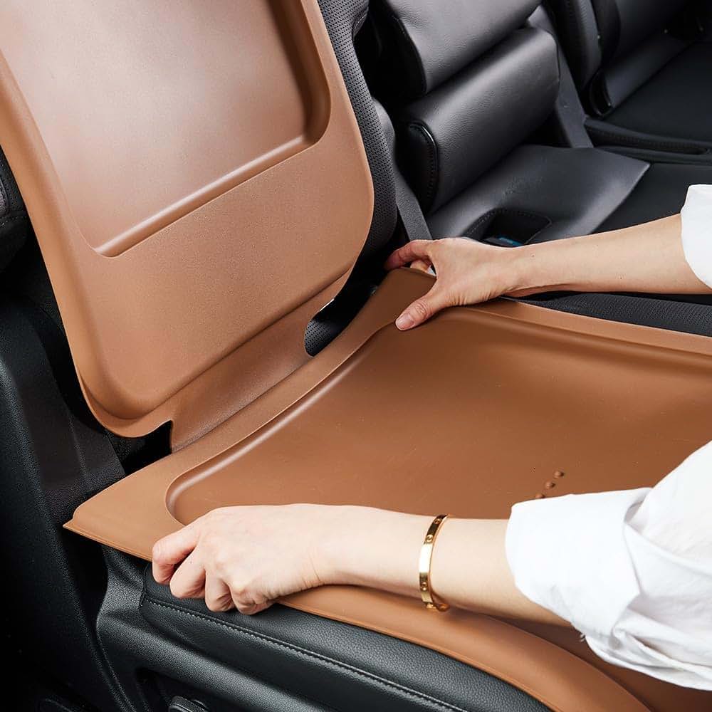 Silicone Waterproof Car Seat Protector for Vehicle Seats - Brown