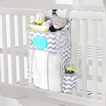 Pineeseatile Baby Nursery Organizer Hanging Crib Diaper Holder (photo 3)