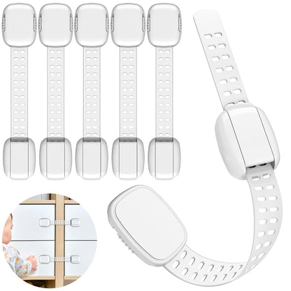 Pe&Hui 6 Pack Baby Proofing Cabinet Locks, Child Safety Locks with Adjustable Strap Latches for Cabinets and