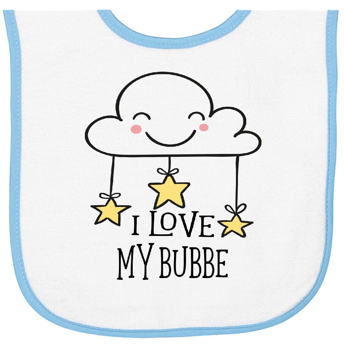 Inktastic Doodle Kawaii Cloud Bib for Baby | Cotton-Polyester Terry Cloth