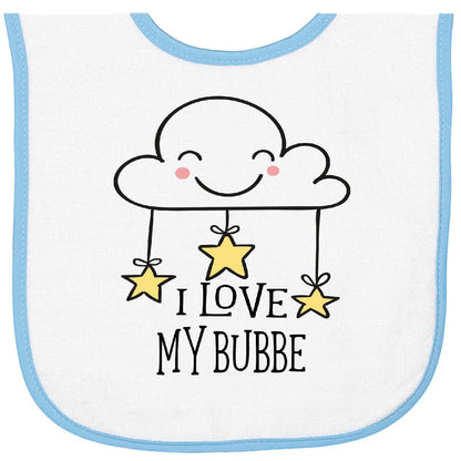 Inktastic Doodle Kawaii Cloud Bib for Baby | Cotton-Polyester Terry Cloth