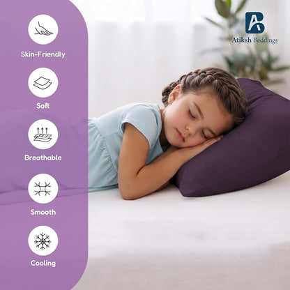 Atiksh Beddings™ 12x16 Inches Envelope Closure Toddler Pillow Cases Set of 2, 100% Soft Egyptian Cotton Kids Travel (photo 4)