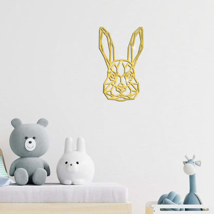 BabyOneStop Rabbit 3D Acrylic Mirror Wall Decals In Gold
