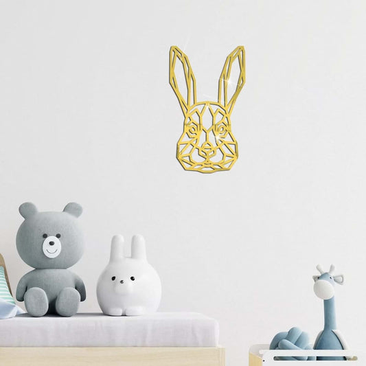 BabyOneStop Rabbit 3D Acrylic Mirror Wall Decals In Gold