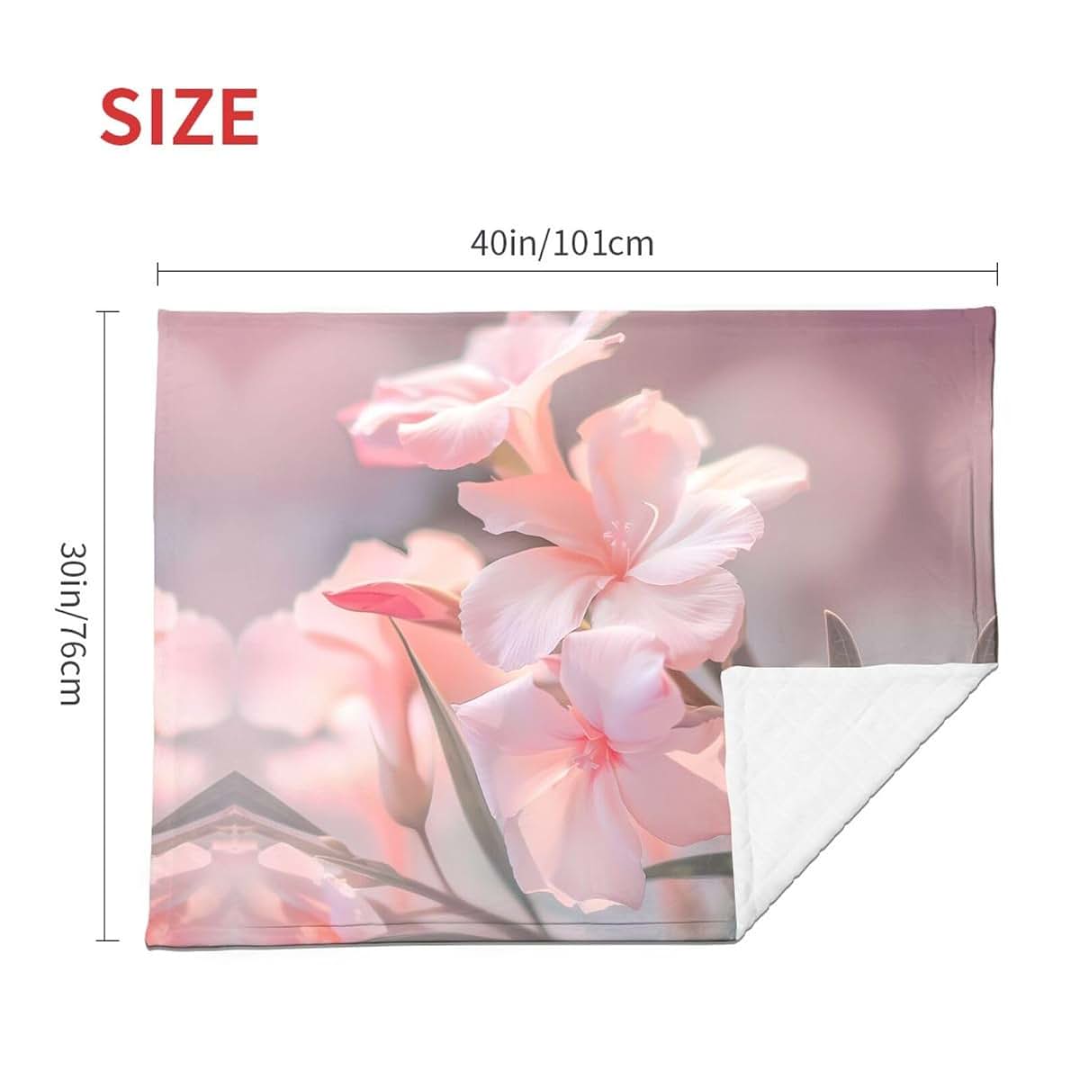 WBQLSL Oleander Pattern Baby Blanket 30"x40" Soft Polyester Fleece (photo 3)