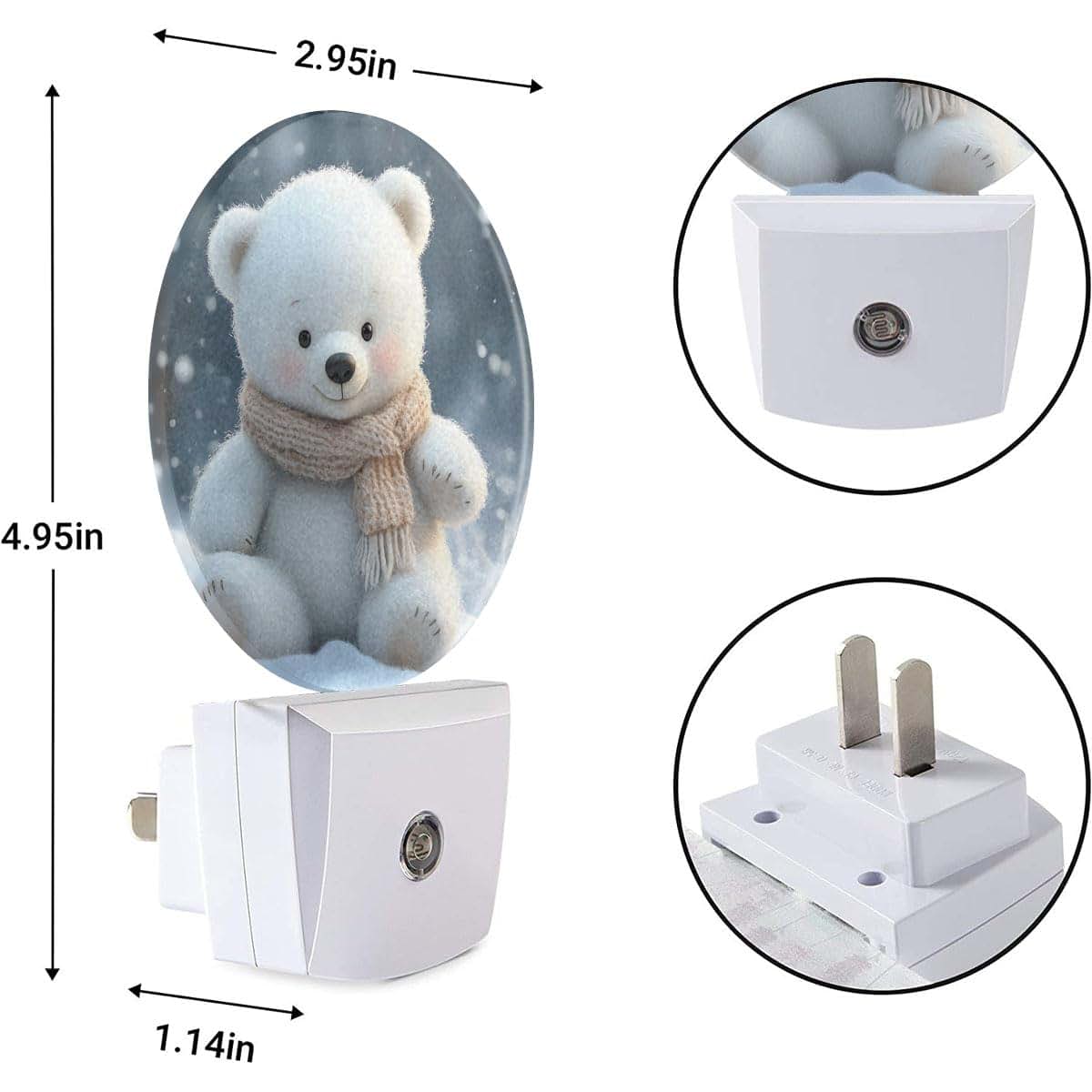 EKOBLA Cute Bear Night Light, Plug in Nightlight with Dusk to Dawn Sensor (photo 3)