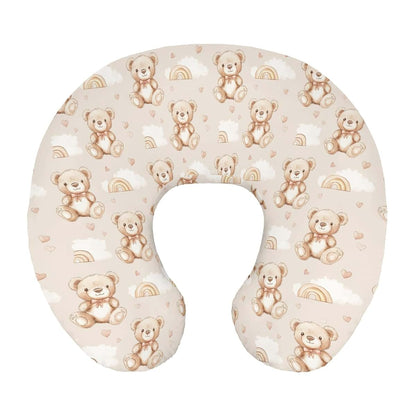 Wicbfdfv Cute Bears Rainbow Bows Nursing Pillow Cover Ultra-Soft Comfortable for Baby Girls Boys Bear Cloud Hearts