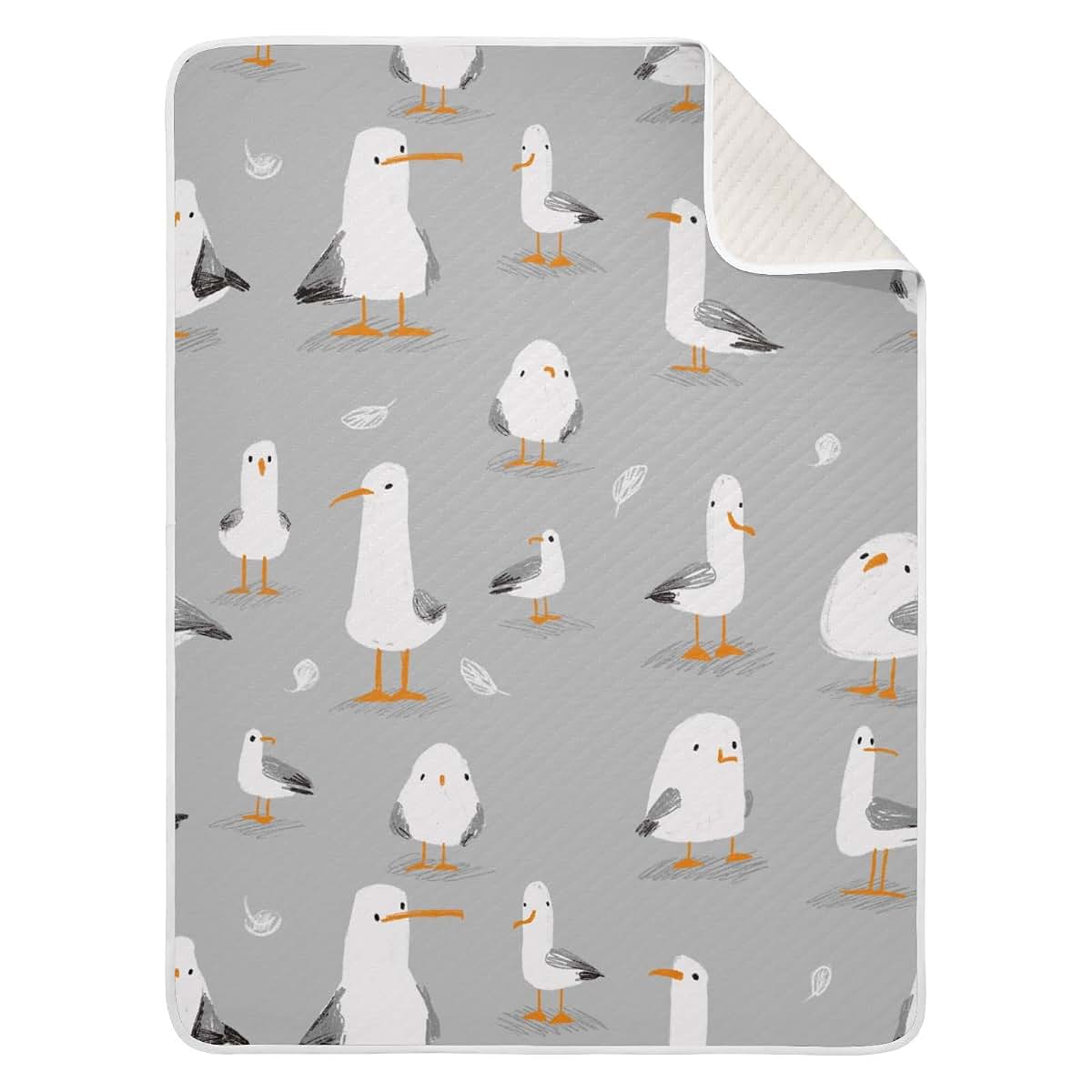 Ollabaky Seagulls Funny Birds Baby Blanket 30x40 Inch