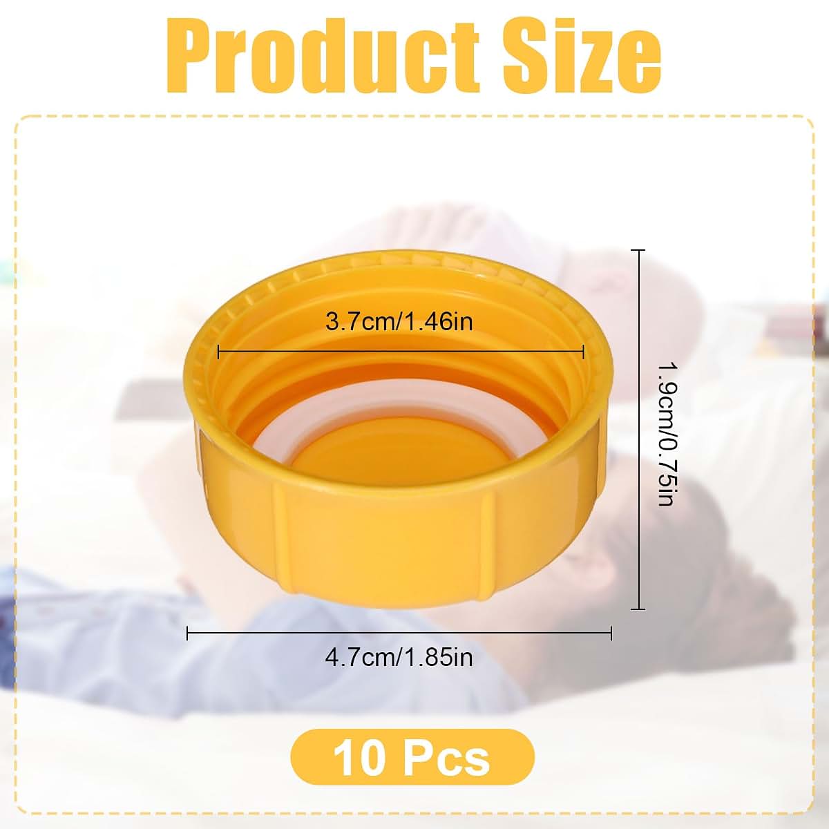 Hoohnnaa 10Pcs Narrow Baby Bottle Caps Compatible with Dr Brown's, Medela, Ameda, Travel Bottle Caps Replacement Parts (photo 2)