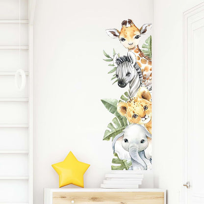 sacinora Watercolor Jungle Animal Wall Stickers for Nursery and Kids Room