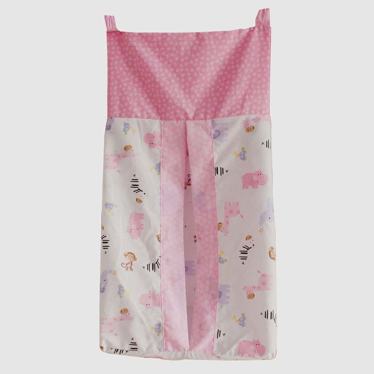 CribMATE Pink Animal Diaper Hanging Bag Diaper Stacker (photo 2)