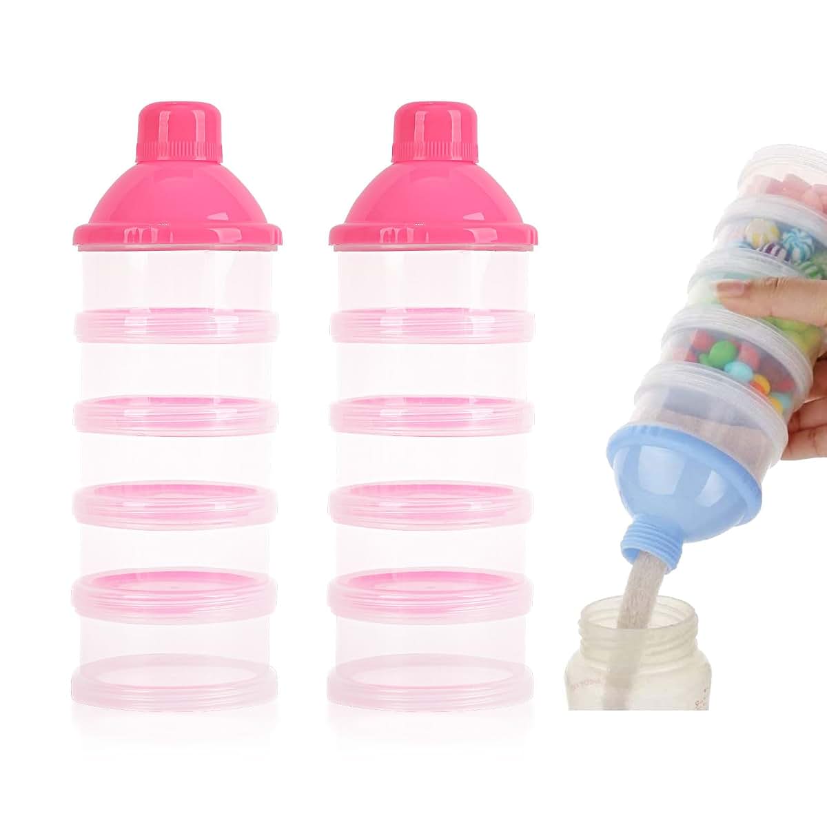 Manwetye 2 Pack 5-Layer Baby Formula Dispenser For Travel