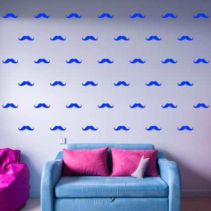 VWAQ Mustaches Wall Decals, Peel and Stick Stickers for Kids Rooms, Pack of 39
