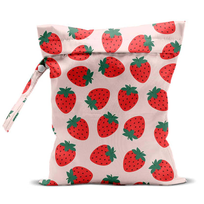 Waterproof Strawberry Pattern Washable Wet Dry Storage Bag