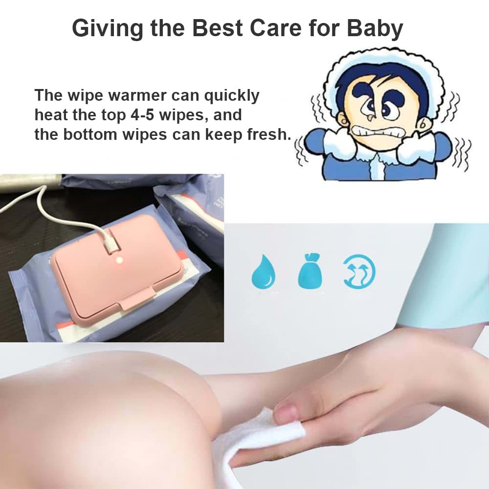 Alomejor Baby Wipe Warmer USB Powered ABS Quick Heating Portable for Diaper Changes