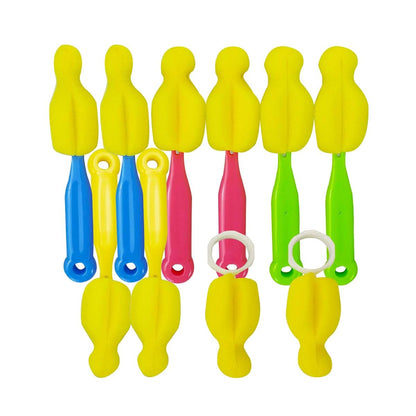 Cindy&Will Nipple and Pacifier Sponge Cleaning Brush Set, 10-Piece Pack