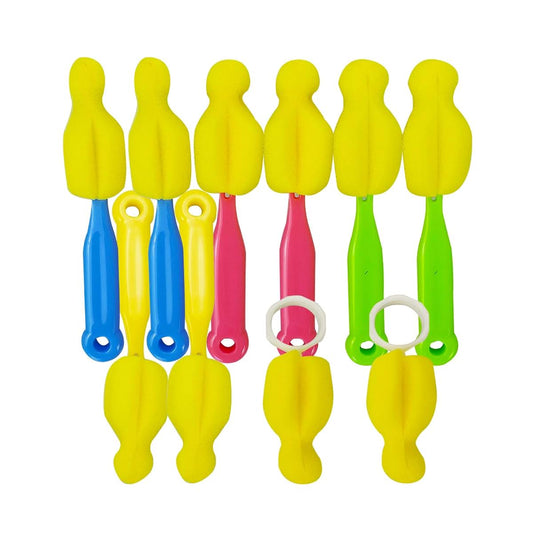 Cindy&Will Nipple and Pacifier Sponge Cleaning Brush Set, 10-Piece Pack