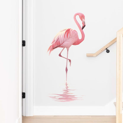 RoyoLam Pink Flamingo Bird Wall Decal, Removable PVC Vinyl Peel and Stick, 2 Sheets