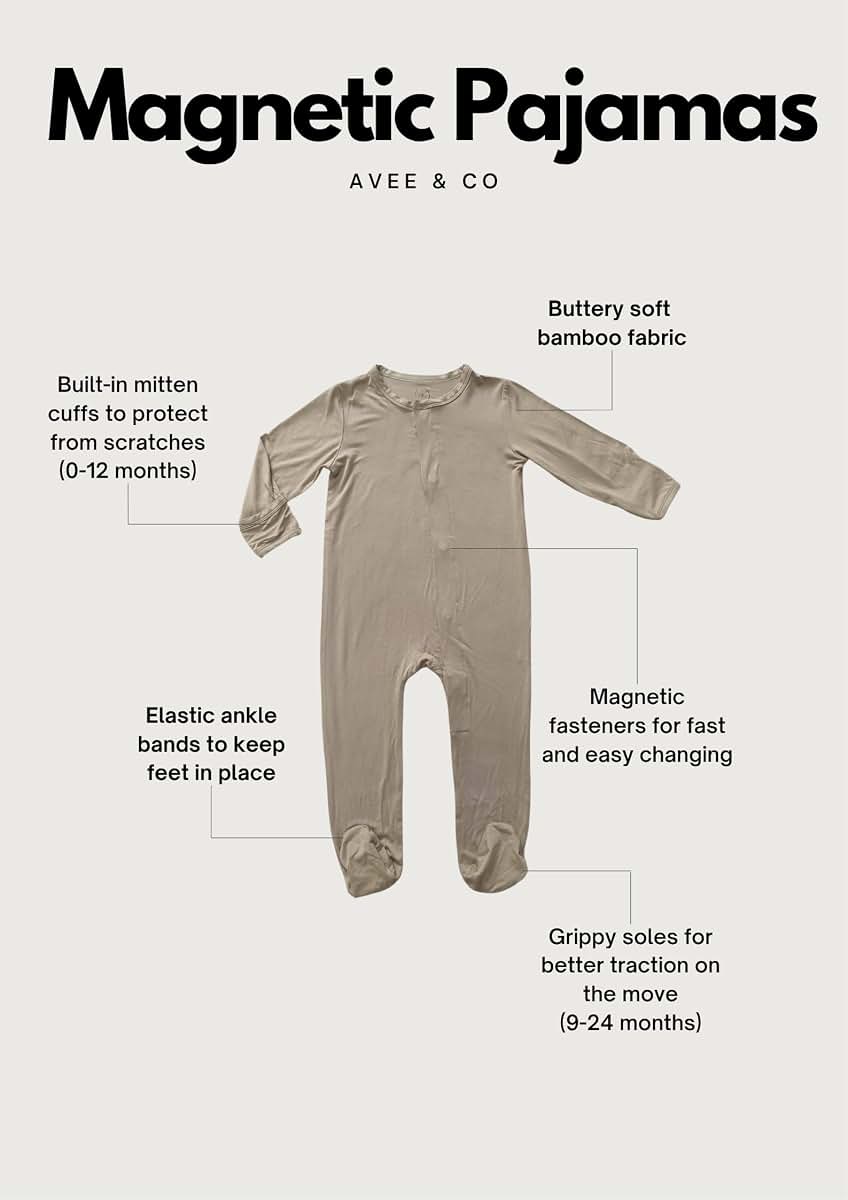 Avee & Co Magnetic Fastener Footie Pajamas