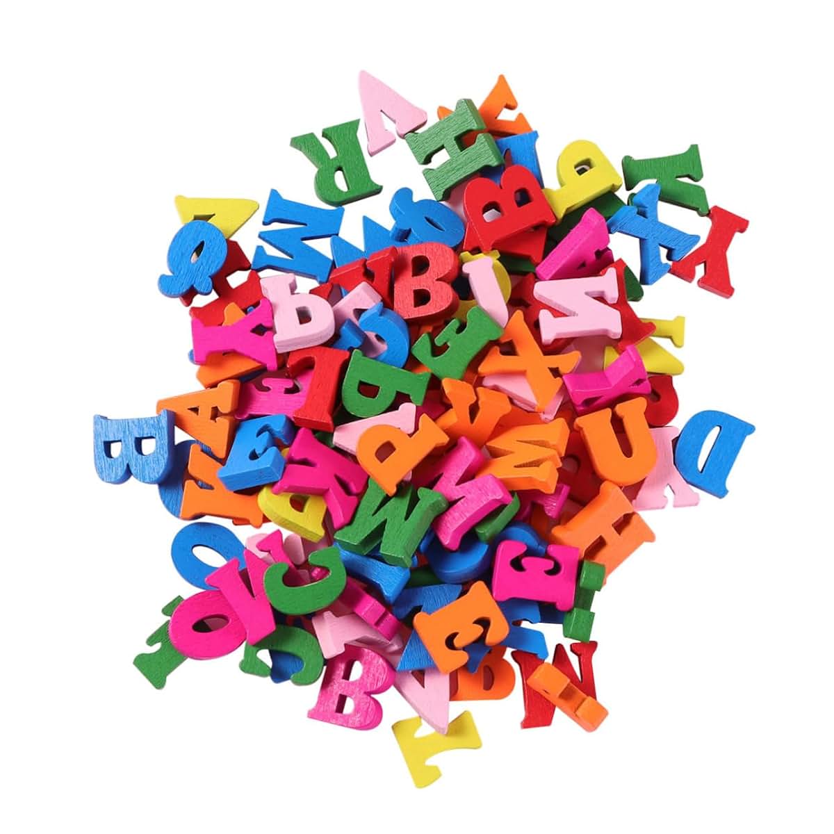 ULDIGI 100pcs Wooden Letters 1 Inch Alphabet Craft, Colorful Mini
