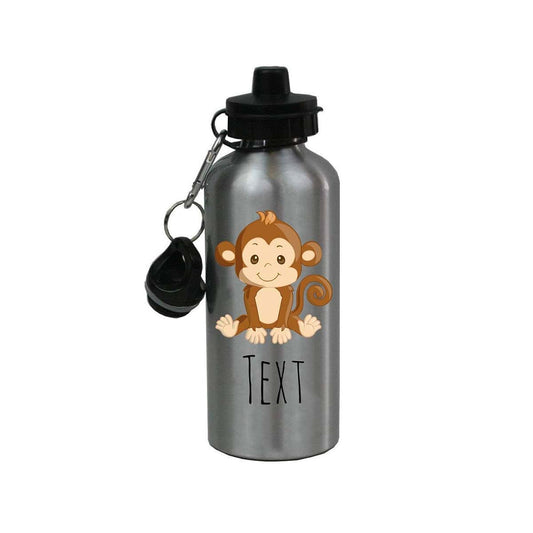 CustomGiftsNow Personalized Custom Baby Monkey - Safari/Zoo Aluminum 20 Ounce Kids Summer Sport Water Bottle, 2 Lids