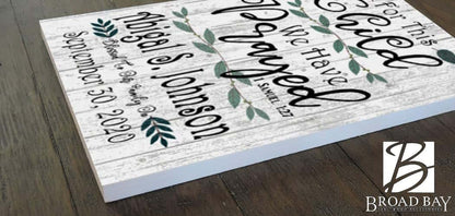 Broad Bay Personalized For This Child We Have Prayed Solid Wood Nursery Wall Sign (photo 2)