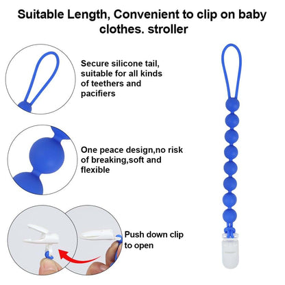AmazingM Silicone Tractor Truck Teether Toy With Pacifier Clip Holder