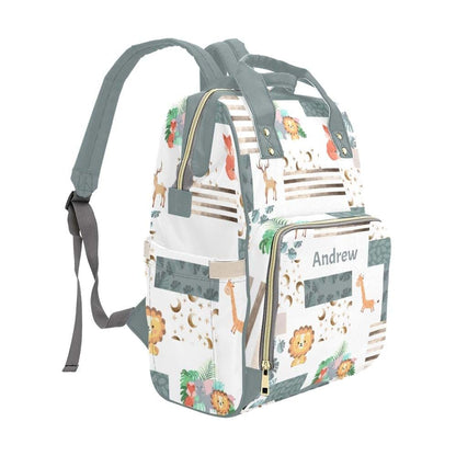 YallLocoMo Personalized Jungle Animal Diaper Bag Backpack Large Capacity (photo 3)