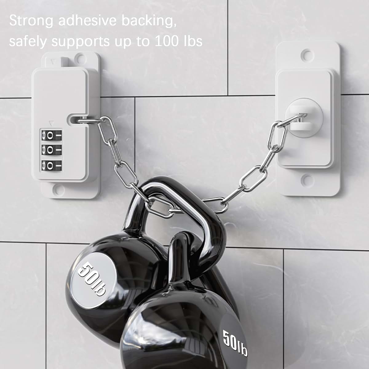 KIZZHISI Child Proof Door Lock 2 Pack, No Drilling