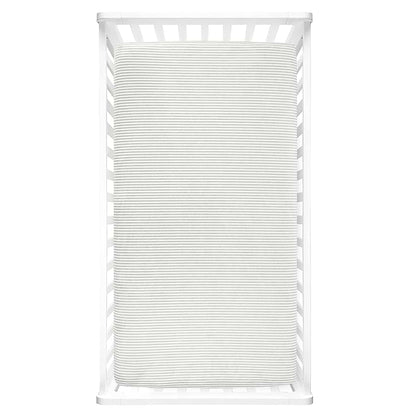 Lush Decor Baby Stripe Soft & Plush Fitted Crib Sheet, 52"x 28" x 9", Gray & White (photo 2)