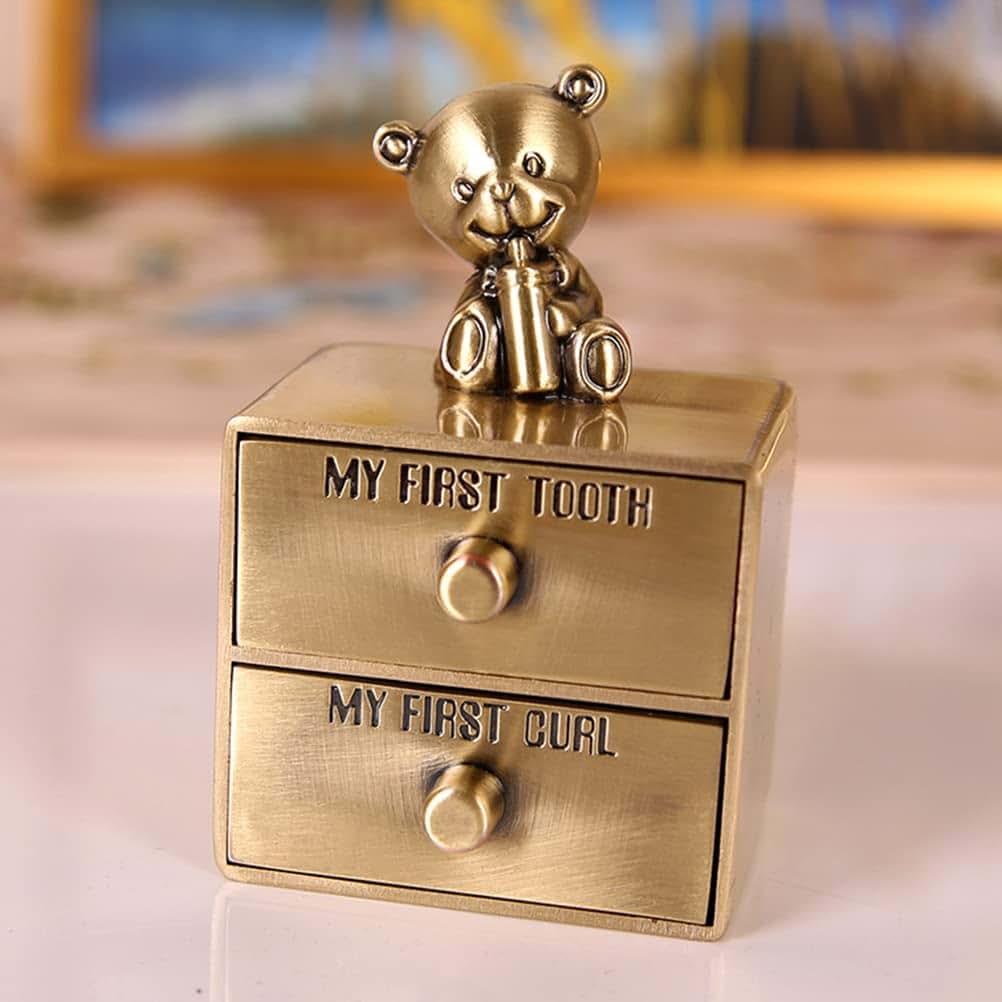 Kangmeile First Curl and First Tooth Metal Keepsake Box Organiser Set (photo 4)