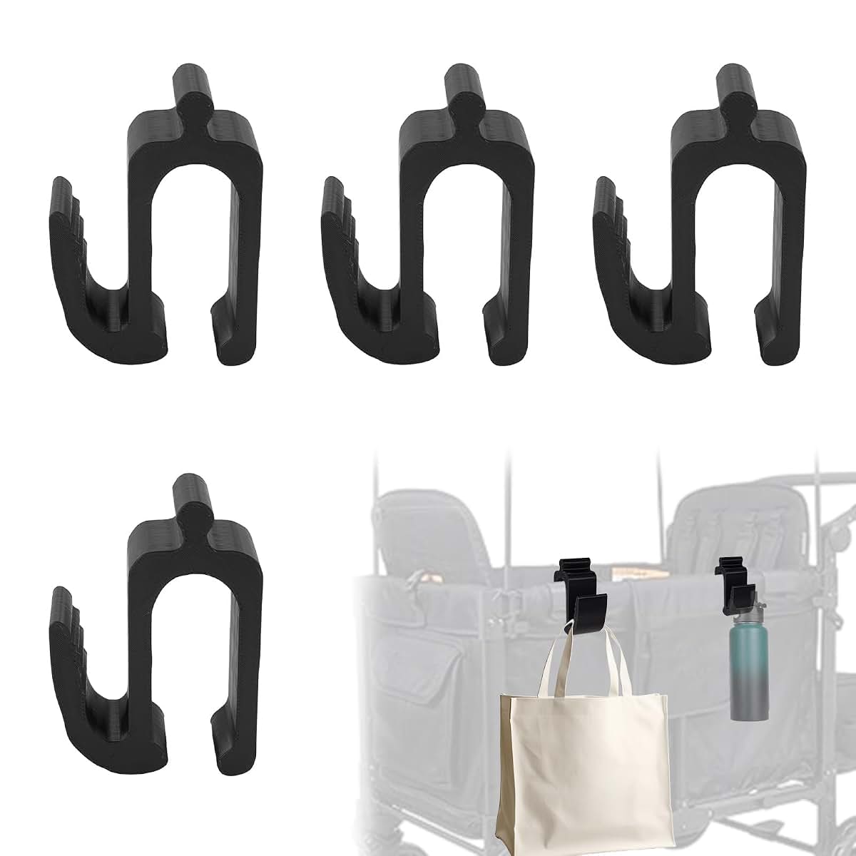 Multipurpose Side Hooks for Wonderfold Wagon W4 Travel Organizer Accessory