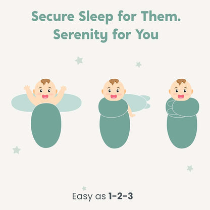 CuddleBug Velcro Baby Swaddles 0-3 Months, 3-Pack Cotton Sleep Sack