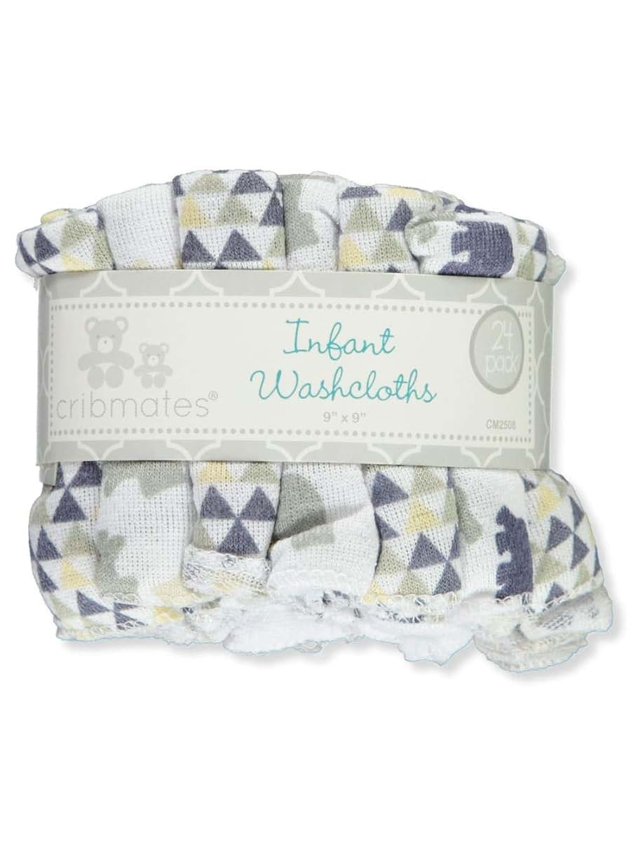 Cribmates Baby Washcloths, 24-Pack Multi